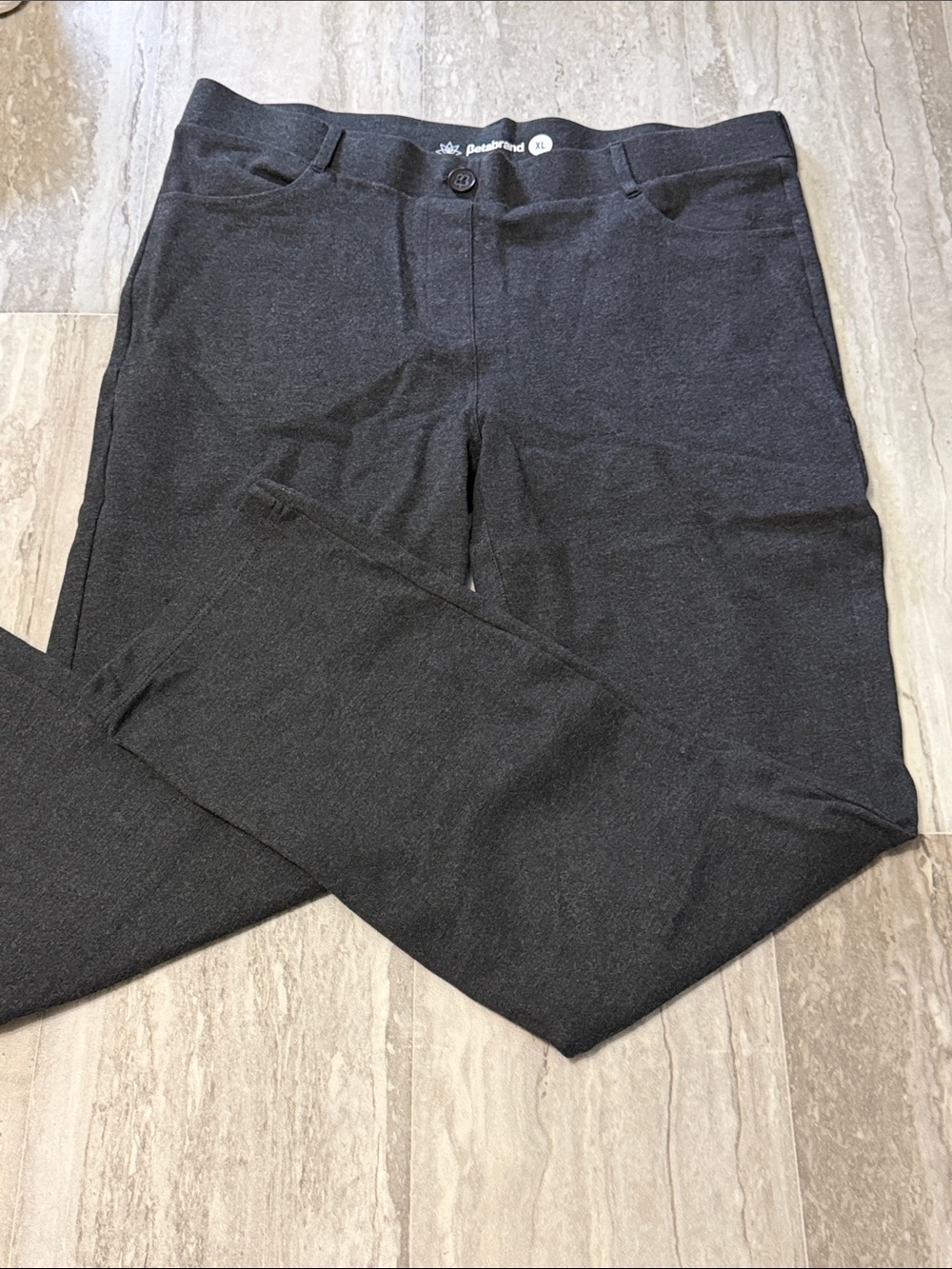 Betabrand Women's Dark Charcoal Stretch Pants